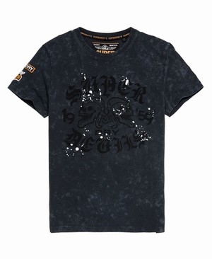 Superdry Black Letter Férfi Pólók Fekete | VCAEN1452